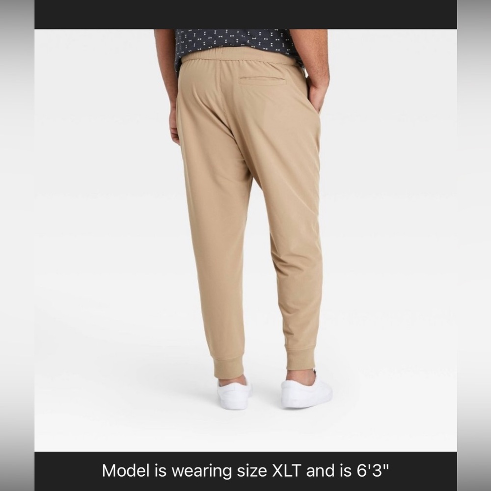 NWT Men’s Big & Tall Tech Jogger Pants - Goodfellow & Co. Khaki 3XL - Picture 4 of 4